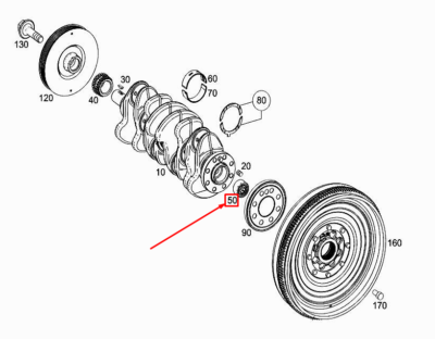 MERCEDES-BENZ A W177 Crankshaft Needle Bearing A0039814618 NEW 