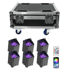 DJ Wireless DMX App Battery operated led Par uplights 6x18W RGBWA UV Stage Light