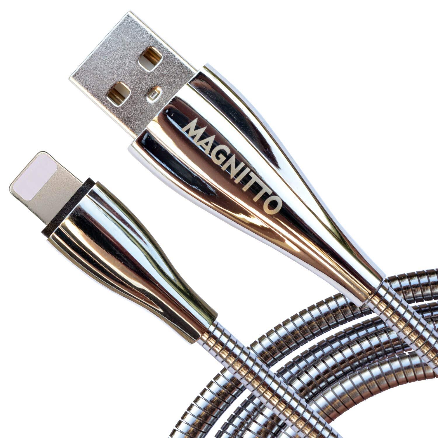 MAGNITTO Metal Braided USB Cable Strong Durable Fast Charging Stainless Steel
