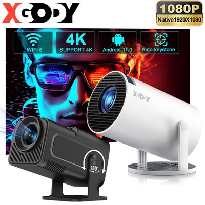 XGODY Portable LED Projector 4K HD 12000 Lumen Native 1080P Android Home Theater