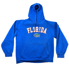 Florida Gators Hoodie Men's Large Blue Long Sleeve Stretch Sweatshirt e5 Pocket