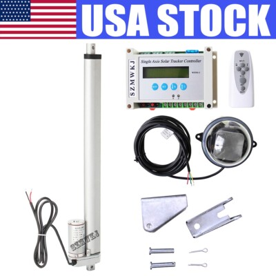 LCD 1KW Solar Tracking Single Axis Sunlight Tracker &14'' DC Linear Actuator Kit