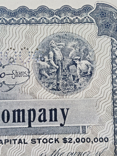 ~Wheeling Gold Mining Company 1912 Stock Certificate – Phoenix Arizona~ - Picture 2 of 8