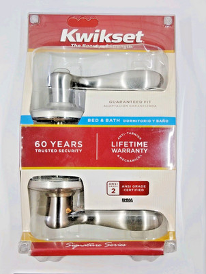 KWIKSET Tustin Lever Satin Nickel Door Lever Non-Locking Handle for Interior NOS