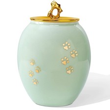 Medium Pet Urns for Dogs Ashes 5.1"L x 5.1"W x 6.7"H, Ceramics Pet Urn for Dog C