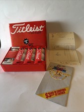 Vtg Titleist DT 90 Golf Balls Dozen in Box 4 sleeves Receipt From 1981 NOS