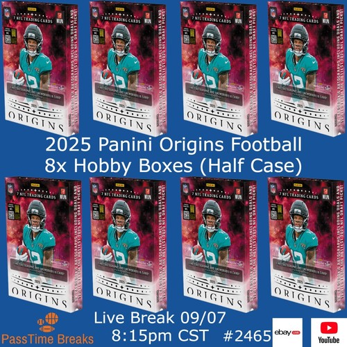 DETROIT LIONS 2025 PANINI ORIGINS FOOTBALL - 8x Hobby Box - HALF CASE BREAK 2465