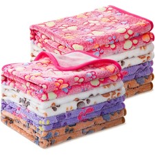 8 Pcs Fleece Dog Blankets for Small Dogs Cat Soft Coral Velvet Warm Sleep Mat...