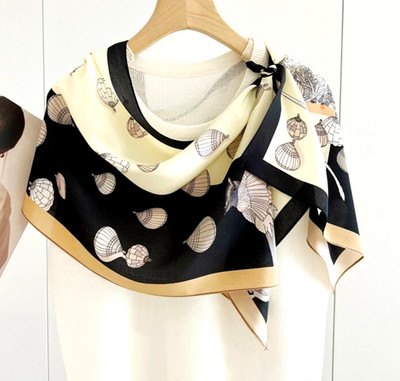 55''X13''Balloons Print Pure Mulberry Crepe Silk Long Scarf 140cmX35cm5-20