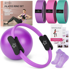 Pilates Essentials Kit for Home Women, Ring and Ball Set, Pilates Equipment for