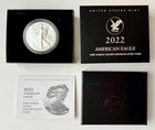 2022 W American Eagle One Ounce Silver Uncirculated Coin w/ Box+COA 22EG