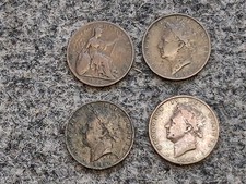 4 GEORGE IV ¼d FARTHINGS BUST 1 & 2 DATED 1822 1826 1828 1829