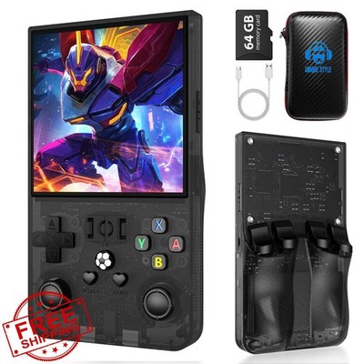 AQHH R36MAX Retro Handheld Game Console 64GB Black