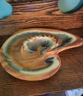 Royal Haeger Vintage 1960's Briar Agate Ashtray # 126 Orange Green
