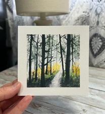 Enchanted Forest Mini Art Print – Tiny Nature Landscape Print - Small Gift