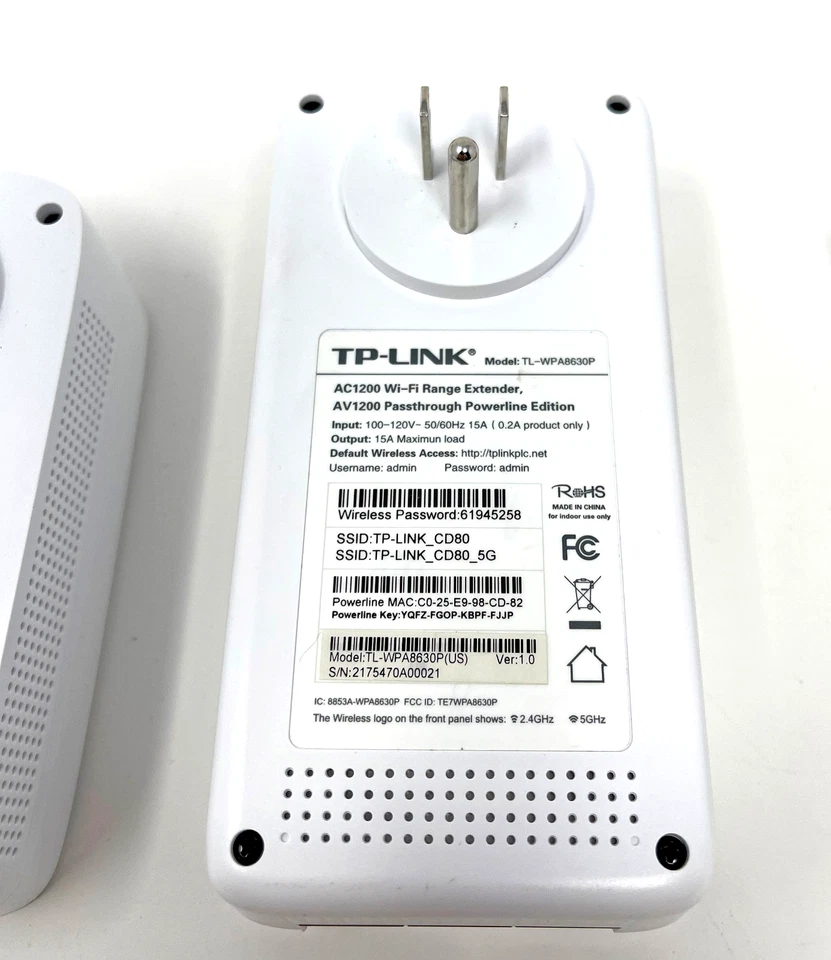 TP-Link Powerline WiFi Extender TL-WPA8630P KIT AV1200 Ethernet Adapter White - Image 4 of 4