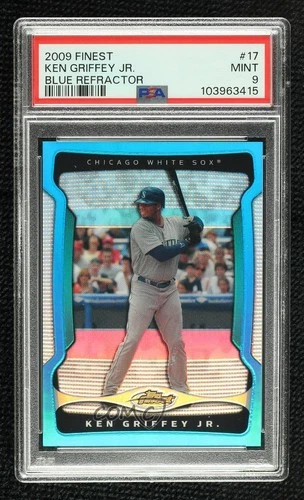 2009 Topps Finest Blue Refractor 240/399 Ken Griffey Jr #17 PSA 9 MINT HOF