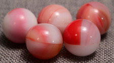 5 Czechoslovakian Bullet Mold Marbles Vintage Unusual 1970's 15mm 19/32''
