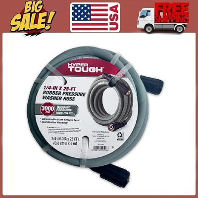 #ad Hyper Tough Pressure Washer Hose 1 4quot; x 25#x27; with M22 Fittings Superior PW Hose $38.58