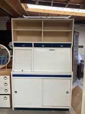 Vintage Hygena White Painted Wooden Kitchen Unit Dresser Larder Cabinet