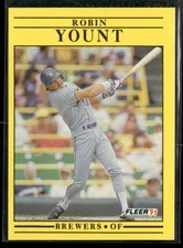 1991 Fleer #601 Robin Yount : Jumbo Pack version: Bat tip cut off