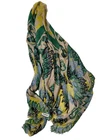Zadig & Voltaire Skull Butterfly Scarf Green Yellow Multicolor Shawl Made Italy