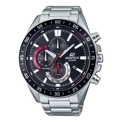 Casio EDIFICE Men s Wristwatch Analog Quartz Stainless Steel Band Black Dial Wat