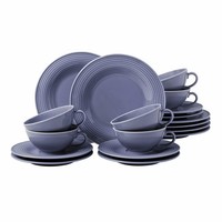 Seltmann Weiden Teeservice 18-Tlg. Klein Beat Fliederblau Geschirr-Set Porzellan
