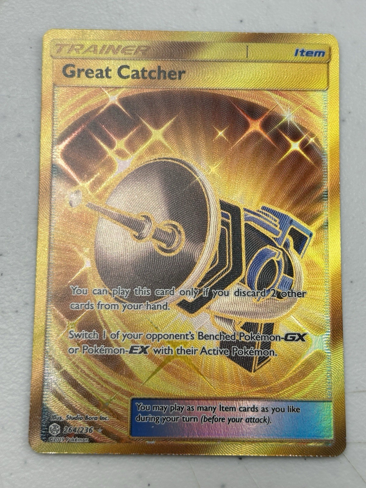 Great Catcher 264/236 Secret Rare Pokémon Card- Sun & Moon Cosmic Eclipse-NM