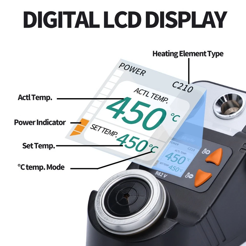 982-V C245 Soldering Iron Kit 60W Precision Digital Soldering Station SMD - Image 3 of 4