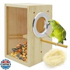 kathson Parakeet Nesting Box Transparent Bird House Bird Nest Box for Cage Pa