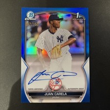 2023 Bowman Chrome 1st Auto Blue Refractor /150 Juan Carela RC