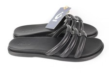 Olukai Women's Tiare Slide Sandals Leather Black / Black