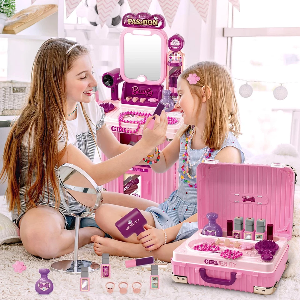 Mesa de Maquillaje para Niñas Accesorios de Tocador Juego de Belleza para Niñas M... Foto 2 de 4
