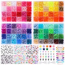 96 Colors 3000pcs Pony Beads Bracelet Making Kit Friendship Bracelet Kit Rainbow