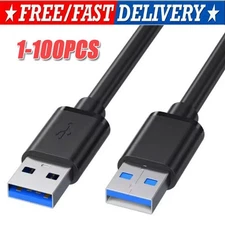 USB 3.0 A Male to A Male Cable Data Transfer Super Speed Power Charger Metal LOT