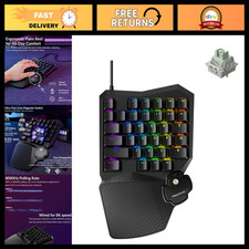 Wired One-Handed Gaming Keypad, 8K Response, Hall Effect Switches, RGB Lighting,