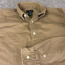 J.Crew Oarsmen Mens Small Tan Button Down Shirt Long Sleeve Casual Cotton Top
