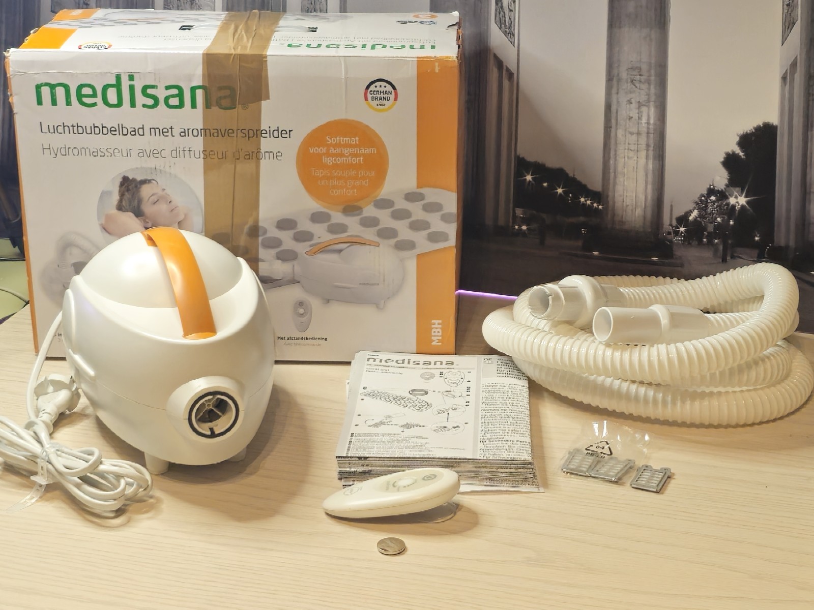 Bomba Medisana MBH para baño de burbujas de aire en la bañera con aromaterapia |✅