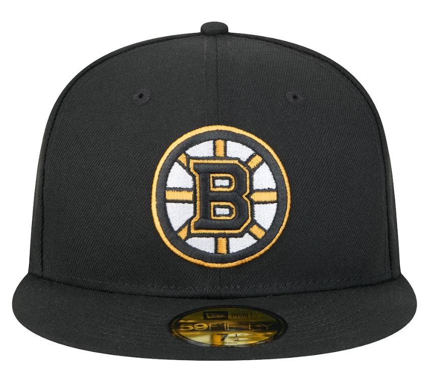 Men's Boston Bruins NHL Hockey New Era Core 59FIFTY Fitted Hat - Black - Image 2 of 4