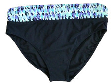 Profile Size 14 Black Blue Cheetah Banded Bikini Bottoms Swimwear NWT $58