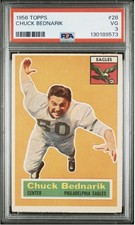 1956 Topps #28 Chuck Bednarik Philadelphia Eagles Vintage PSA 3 VG POP 18!