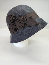 NEW Anthropologie Hat Attack Gray Cloche Flow...