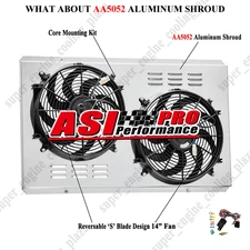 Aluminum Shroud Fan+Relay Kits Fit 92-93 Chevy GMC C/K 2500 3500 6.5L AT NEW.