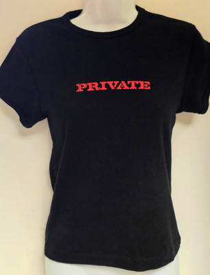 Vintage Women's PRIVATE.com BLACK  T-SHIRT (Large)