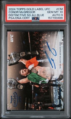 TOPPS GOLD LABEL UFC DISTINCTIVE SIGNS AUTOS CONOR MCGREGOR 12/49 PSA 10 AUTO 9
