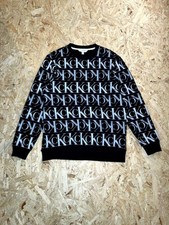 Calvin Klein Jeans Sweatshirt Mens Medium Black White All Over Print CK Logo