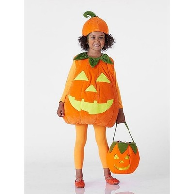 Pottery Bark Kids Glow-in-the-Dark Pumpkin Halloween Costume 4-6