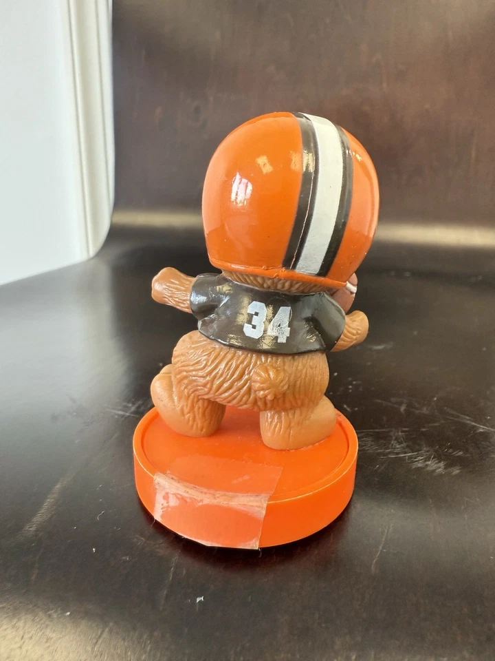 Figura estampadora tinta oso de peluche de la NFL de los Cleveland Browns de la década de 1980 de colección Foto 3 de 4