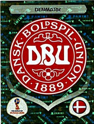 Panini Fifa World Cup 2018 Russia Glitzer Sticker 252 Wappen Dänemark